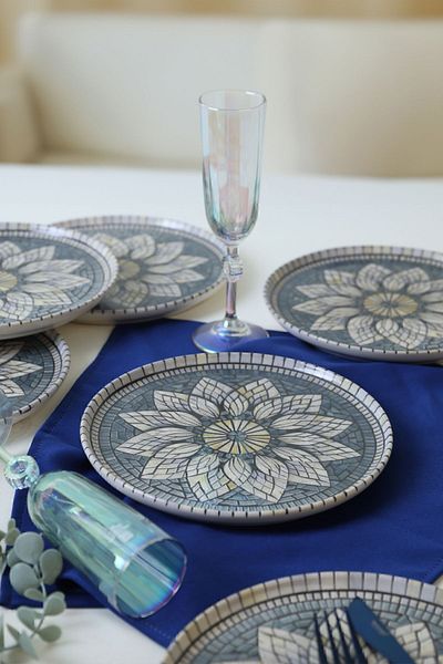 Keramika Mosaic Marvels 22cm Cake Plate - 6 Pieces 21619