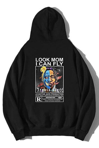 BRZ COLLECTION Hanorac unisex oversize Look Mom I Can Fly Travis Scott Cactus Jack