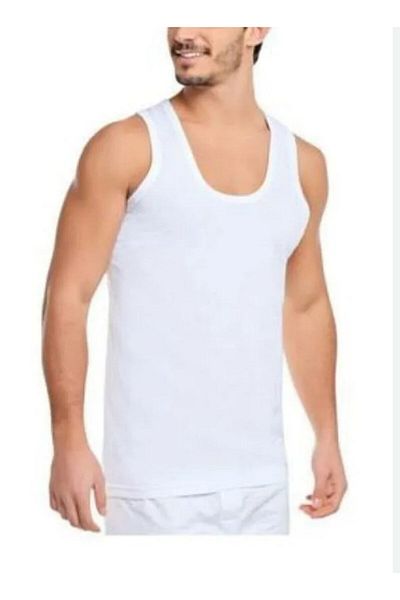 MOJADON White Strappy Men's Cotton Undershirt - Pack of 1