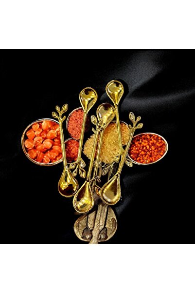 CHANCE GİFT 6'lı Çay&Kahve Kaşığı DAL ŞEKİLLİ Metal Kaşık Tatlı Reçel Dondurma Kaşığı Modern Sunum Kaşıkları