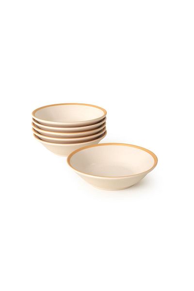 Keramika Matte Cream Gold Mesh Hitit Dinner Plate 18 Cm 6 Pieces