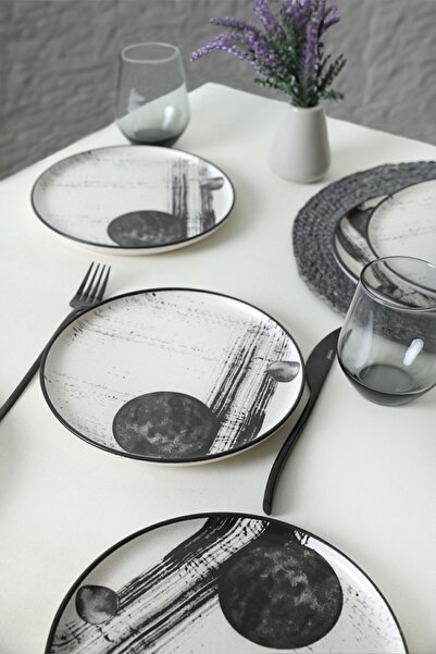 Keramika Farfurie Nordic Shadowy pentru Tort - 22 Cm, 6 Bucati, 21783