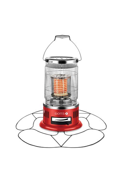 DOTS Electric Heater with 2 Heat Settings - 1800 Watt - Red