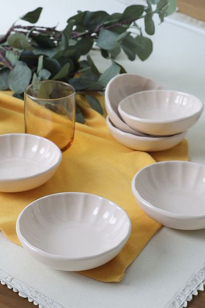 Keramika Sirius Cream 12 cm 6 μπολ σάλτσας / μπολ σνακ - 030