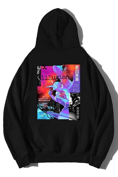 BRZ COLLECTION Hanorac unisex supradimensionat cu iluzii