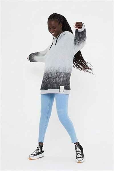 BRZ COLLECTION Hanorac cu glugă cu imprimeu supradimensionat unisex