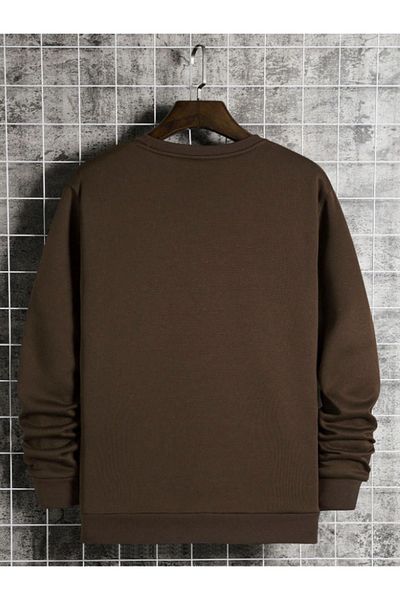 LA GULER Χειμερινό Unisex Oversize Φούτερ - Crew Neck, 3 Κλωστές Βαμβακερό, Fleece