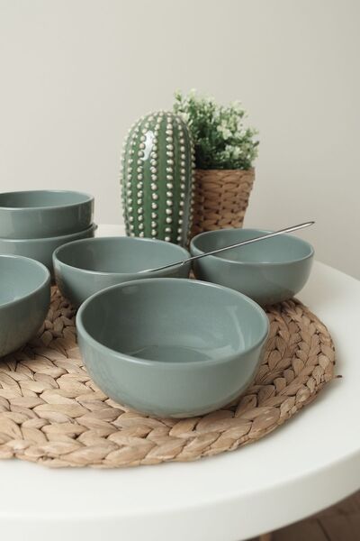 Keramika Green Cloud Bowl - 12 Cm, 6 Pieces, 326 Model