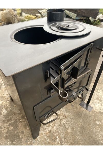 KAAN KUZİNE Izgaralı Kalın Karadeniz Odun Kömür Kuzinesi Fırınlı Kuzine Soba El Yapımı Rize Kuzinesi