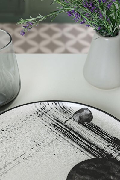 Keramika Farfurie Nordic Shadowy pentru Tort - 22 Cm, 6 Bucati, 21783