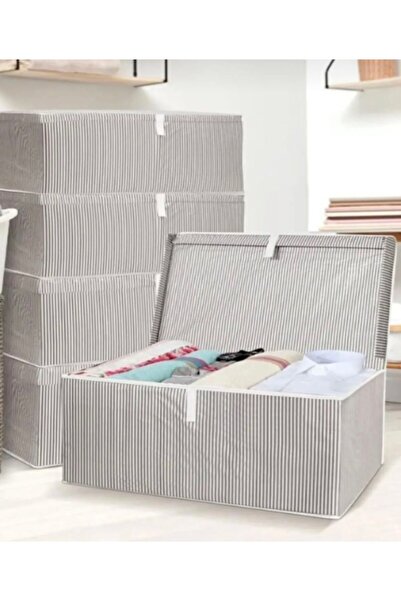 Charlotte Candle 1 Adet Kapaklı Kutu Hurç Mega Plus Boy 70x40x30 Yastık Ve Yorgan Hurcu Baza Altı Kazak Hurcu