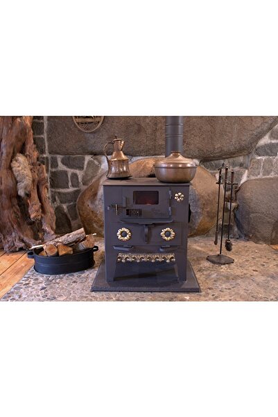 KAAN KUZİNE Şömineli Fırınlı Odun Sobası Camlı Karadeniz Kuzinesi El Yapımı