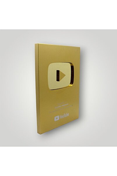 Özcan Reklam Kişiye Özel Youtube Plaket Altın