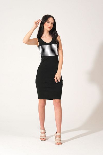 HayalGecesi Rochie Neagră Mini Tricotaj - 90cm, Slim Fit, Compatibilă Xs-s-m