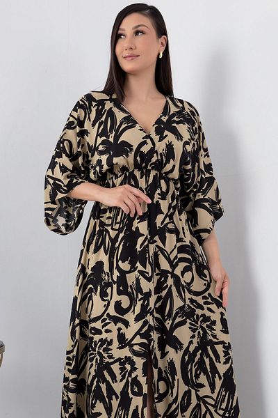 PULLIMM Viscose Double-breasted Collar Dress - VRN7625