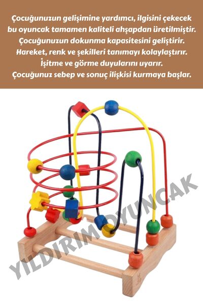 YILDIRIM OYUNCAK Büyük boy Ahşap Koordinasyon Oyunu Helezon Yay - Büyük Koordinasyon Oyunu