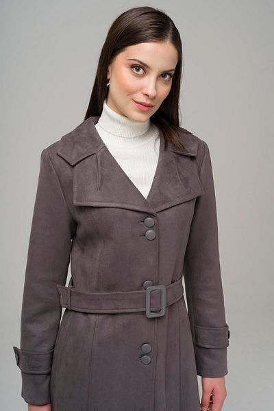 Olcay Skládaný pánský límec Suede Look Topcoat Smoked 6498