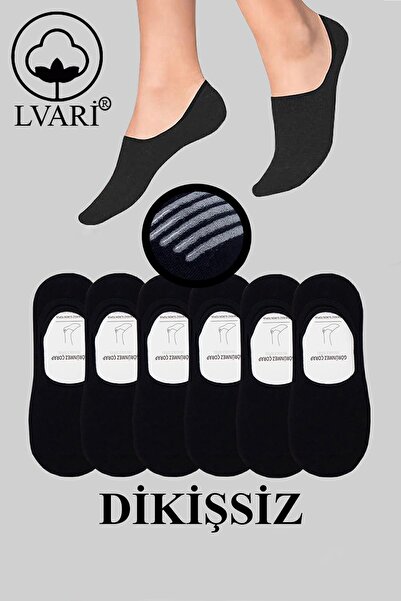 Lvari 6 أزواج من جوارب راقصة الباليه القطنية بدون خياطة باللون الأسود للجنسين