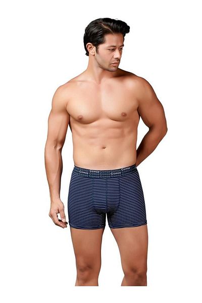 GÜMÜŞ Ασημένιο ανδρικό ριγέ Lycra Sports Boxer 6 τεμαχίων 3114