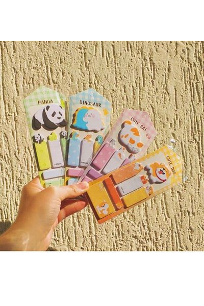 NaSaDAN 1 Piece Cute Animals Postit - Bookmark Sticky Note Paper, 120 Sheets Bookmark