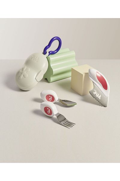 DODDL Fork Spoon Knife Set Magenta And Carrying / Storage Box