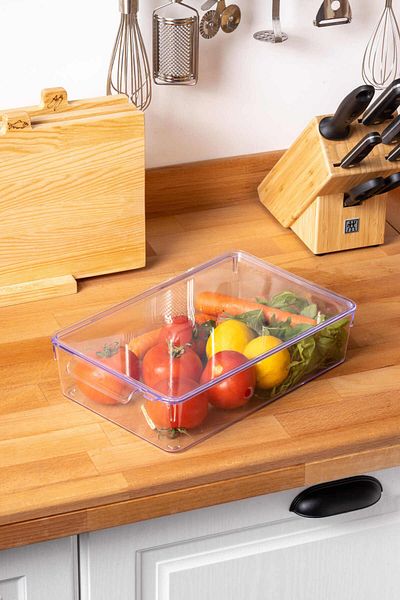 FH finehome Transparent Broby Fridge Organizer with Lid - Small Size 3.25 Lt