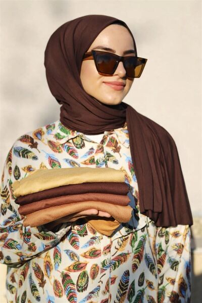 Şalland Коричневий трикотажний шаль