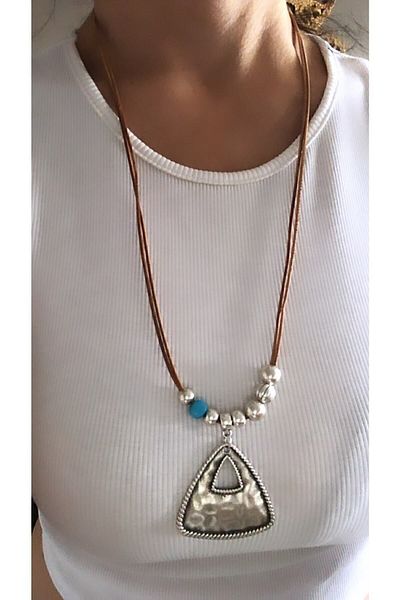 by özllem Long Triangle Bohemian Necklace