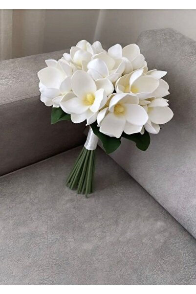 Marka Yapay Çiçek Deposu Lüx Lateks Manolya Gelin Çiçeği 2li Set