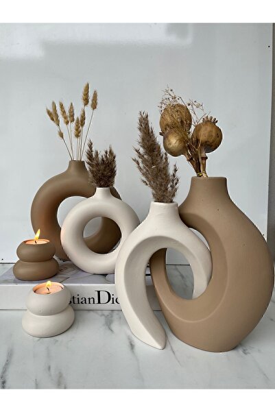 Home ELA-HOME sevgili vazo set dekoratif halka mumluklu set