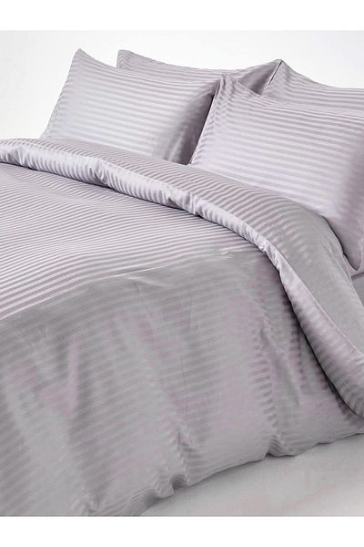 CAQQA Premium Silver Gray Single Satin Bedding Set