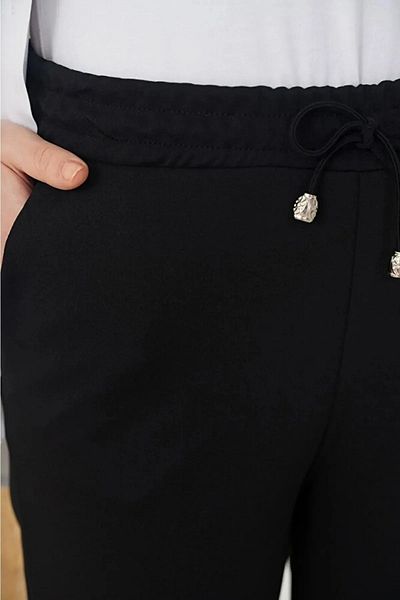 memetti m şekil Dámské kalhoty velké velikosti Black Carrot Leg