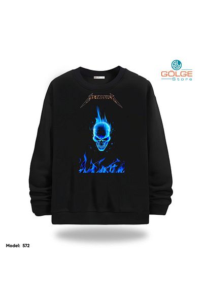 Gölge Store Metallica Chest Printed Slimfit Crew Neck 2 Thread Unisex Sweatshirt