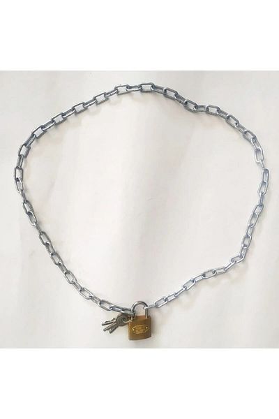 KOLUMAN New 100cm Chain Lock 32mm Padlock 3mm Chain with 3 Refills