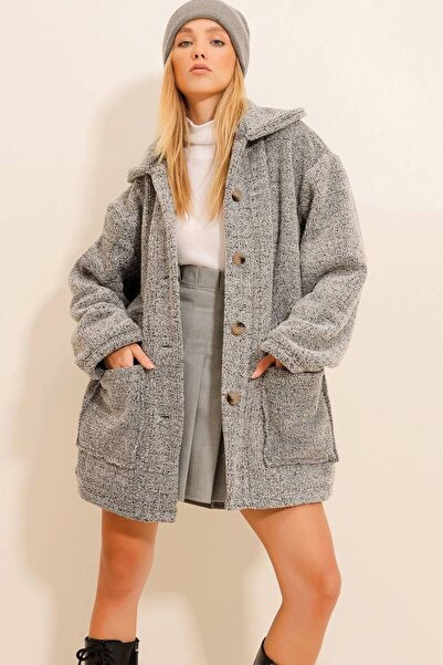 machiavelli Γυναικείο βελούδινο μπουφάν - Μακρύ κομμένο με κουμπιά