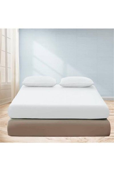 Mert Single Size Medium (120X200) Ranforce Elastic Sheet Set White