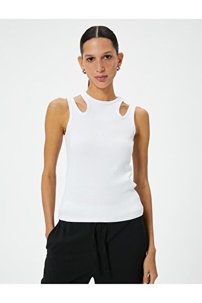 Koton Women's Detailed Ribbed Tank Top