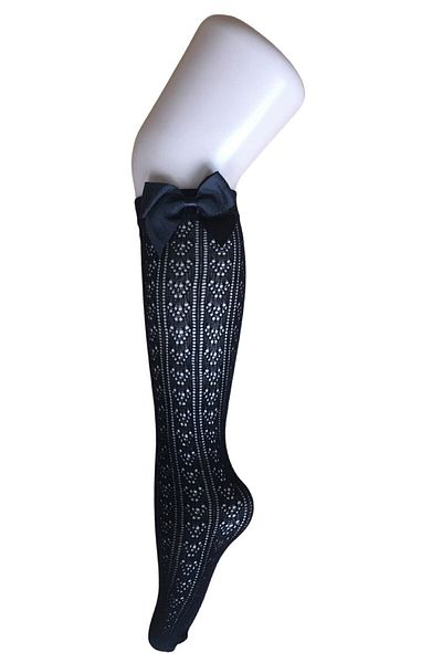 DAYMOD ÇORAP Детски чорапи до коляното Orietta Daymod 120 Den с панделка аксесоари 2 5 години черни