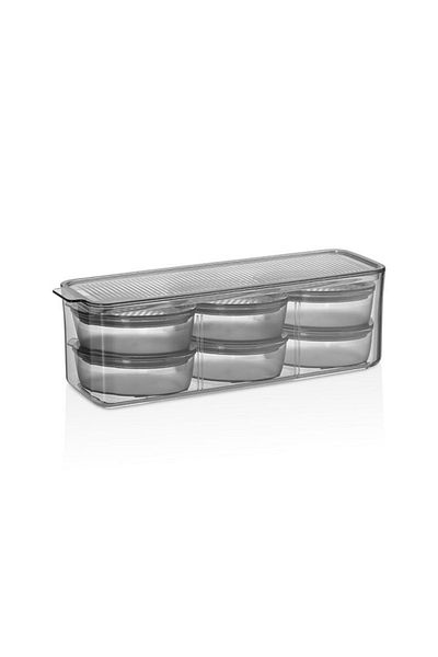VİP AHMET 7 Piece Breakfast Set with Organizer - Smoke