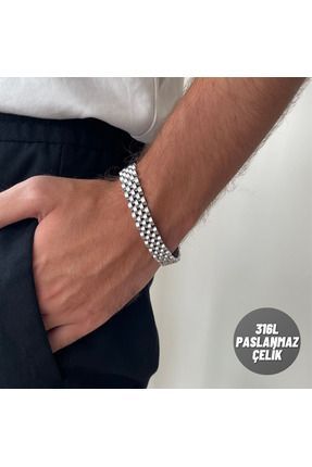 nerora Stainless Steel 316L Paslanmaz Rolex Kordon Erkek Celik Bileklik Kal n Silver 120mm Fiyat Yorumlar Trendyol