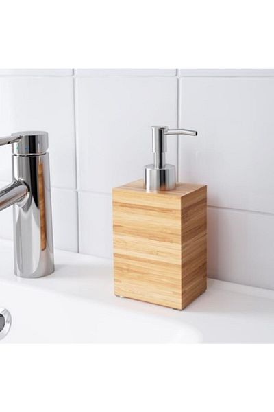 IKEA Δοχείο υγρού σαπουνιού Bamboo 350 Ml Δοχείο σαπουνιού Bamboo