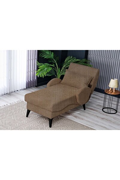 Meşe Home Pascal Desenli ve Düz Kumaş Plastik Yüksek Ayaklı Minderli Bazalı Modern Kademeli Tv Koltuğu