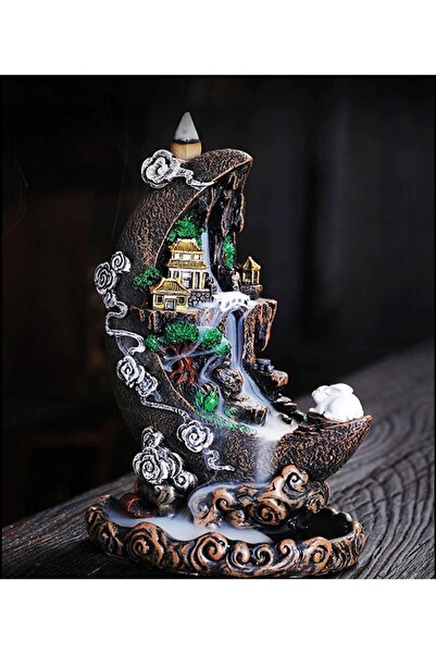 ShowArt Hediyelik Yarımay Ay Şeklinde Geri Akış Şelale Tütsülük (19 CM BOY, 1...