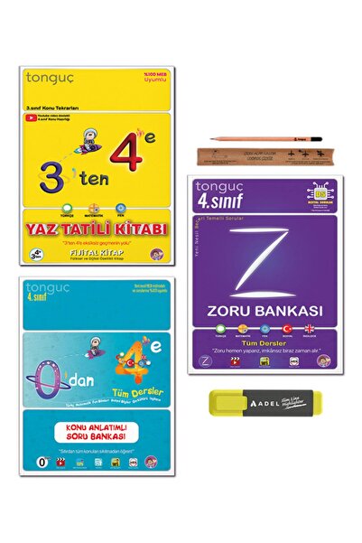 Tonguç Yayınları 4. Sınıf 3 Ten 4 E Hazırlık Tekrar Seti - Zoru Bankası Tüm D...