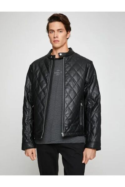 Koton Мъжка яке с кожен вид