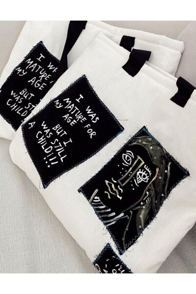 mononoke Pofuduk Elyaflı Bez Çanta Totebag