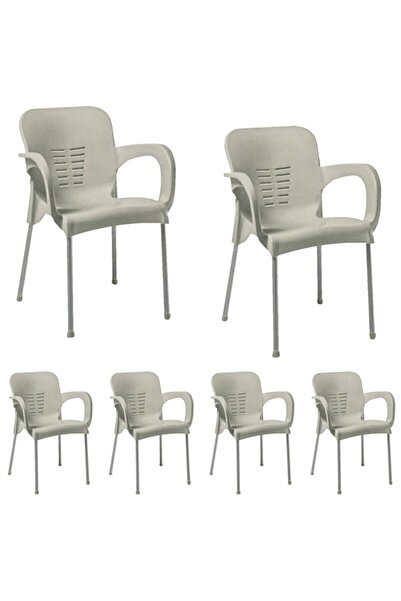nar sokağı 6 Adet Metal Ayaklı Plastik Sandalye