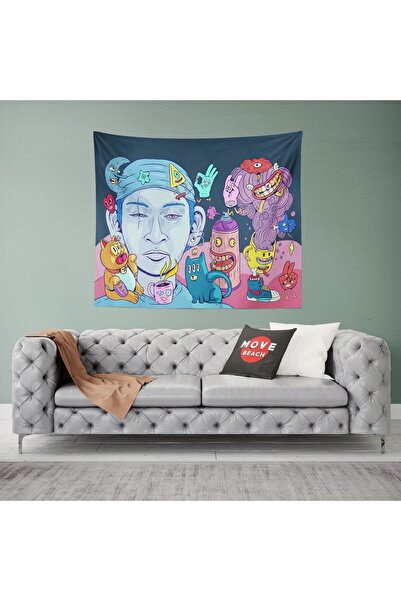 move home غطاء حائط من القماش المنقوش، نسيج الجدار