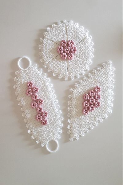 İnciShop Hand Knitted Bath Washcloth Dowry Cloth Set