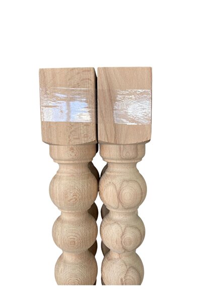 HİZMET AHŞAP Ahşap Cnc Torna Ayak Yemek Masası,mutfak , Sehba ,çalışma Masası, Dresuar Ayağı 8x8x75 Cm 4lü Peket